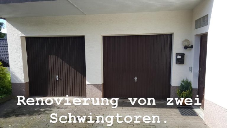 2 alte Braune Schwingtore